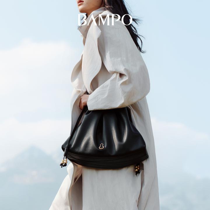 【明星同款】BAMPO半坡如愿云朵包大号 头层牛皮新款斜挎垃圾袋包