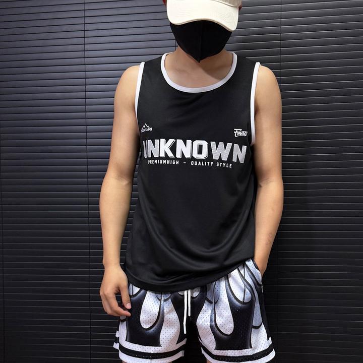 美式宽松无袖中性男速干透气运动T恤夏季上衣薄百搭休闲跑步背心