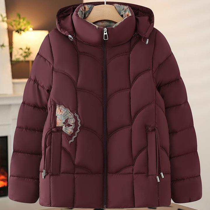 中老年女装冬季保暖棉衣大码妈妈装连帽绣花棉服老人衣服奶奶装厚