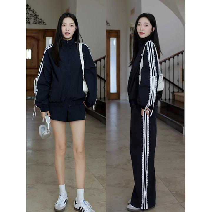 郭九九呢 芭蕾少女风蕾丝边运动休闲外套百搭短裤 G924A12269