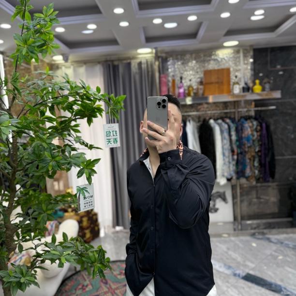 SH轻奢时尚高定男士雅痞商务撞色字母休闲衬衫628
