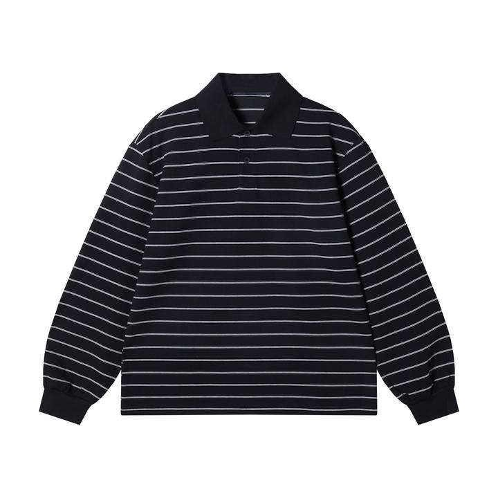 SDSA男士秋冬新款痞帅男装简约撞色条纹polo领长袖卫衣百搭宽松