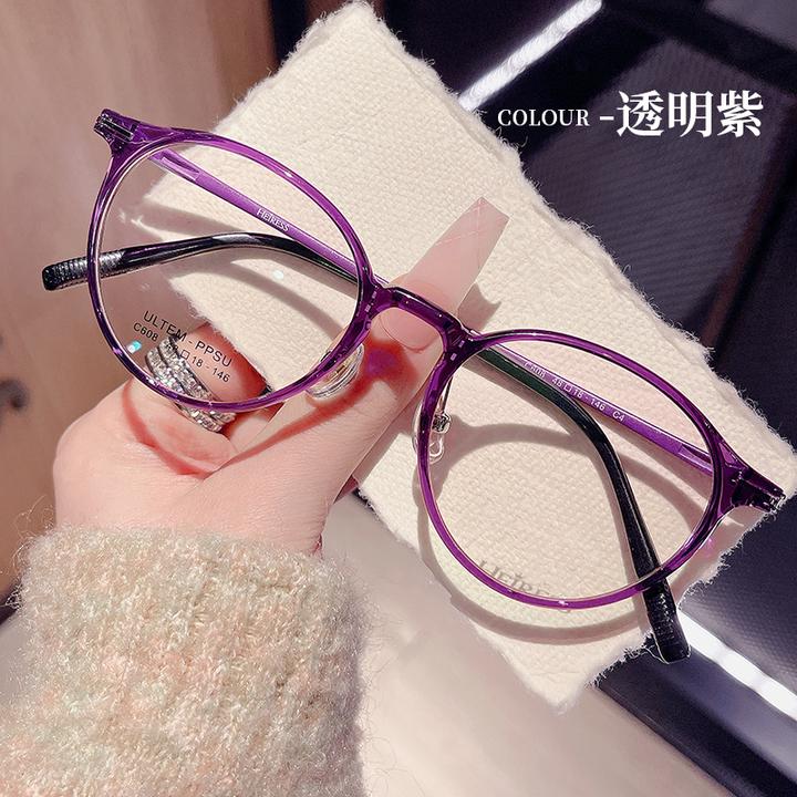 男女同款-超轻百搭韩版圆形近视眼镜可配度数修饰脸型显白-C608