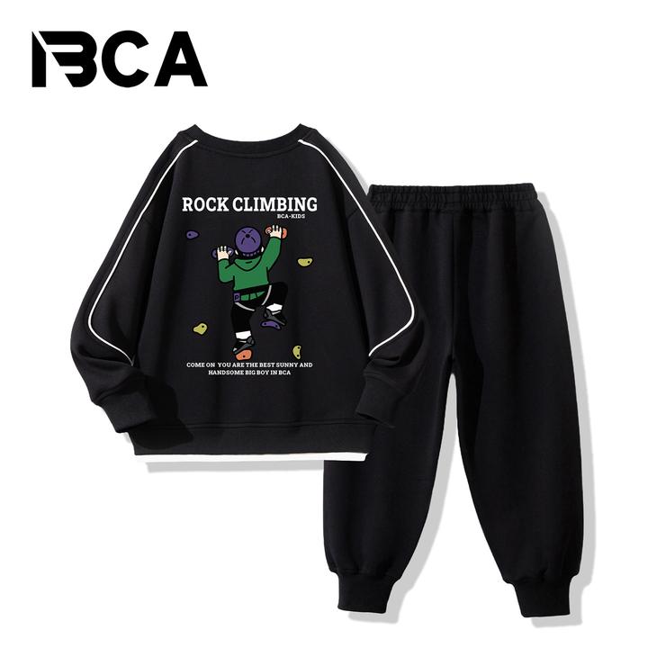 BCA【冠军代言】中大童秋季男童休闲运动卫衣套装假两件S-001+GN1