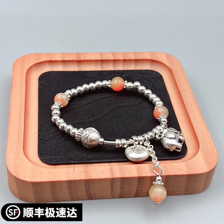 可爱流苏民族风复古猫眼石小清新手链时尚百搭饰品简约个性弹力