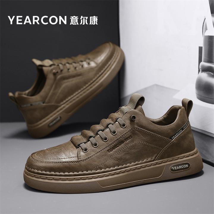 意尔康男鞋2025冬季新款爆款商务休闲皮鞋男士休闲高端一脚蹬板鞋