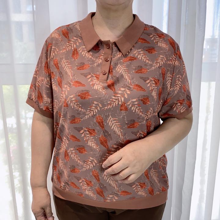 妈妈装流行欧若拉时尚潮牌女装宽松夏装女士独特漂亮小衫短袖2271