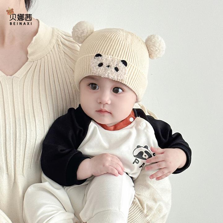 Beinaqian/贝娜茜婴儿帽子秋冬季可爱新生儿毛线帽外出针织帽韩版