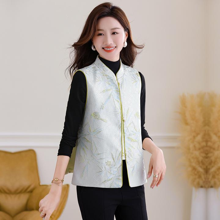 新中式国风马甲女士外穿2025年新款妈妈春秋坎肩唐装外套马夹短款