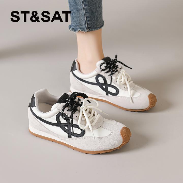 星期六内增高德训鞋女2025爆款秋季复古百搭小白鞋好看不累脚女鞋