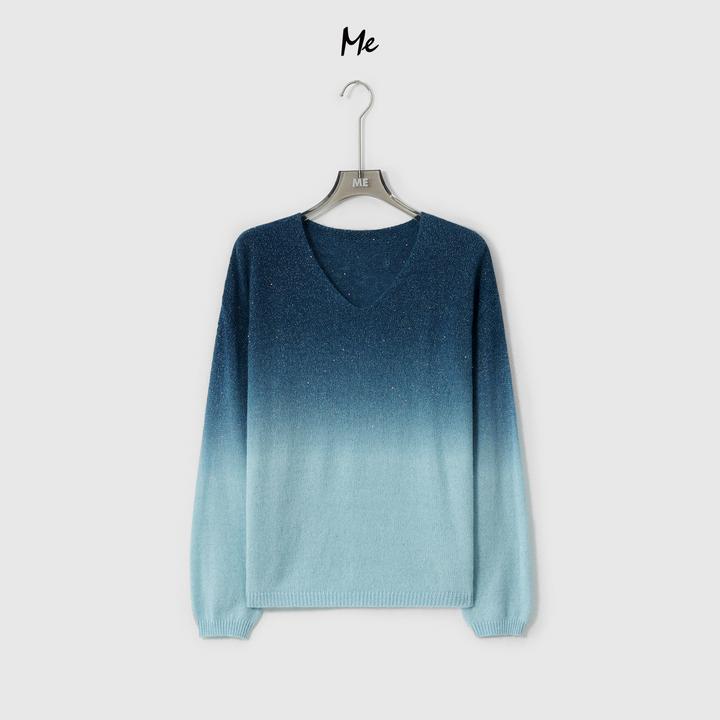 ME【冰岛星空衫】安哥拉兔毛混纺亮片花纱渐变时尚百搭毛衣MESA1449