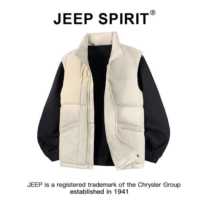 JEEPSPIRIT吉普立领百搭棉马甲男款冬季加厚保暖宽松大码棉服外套