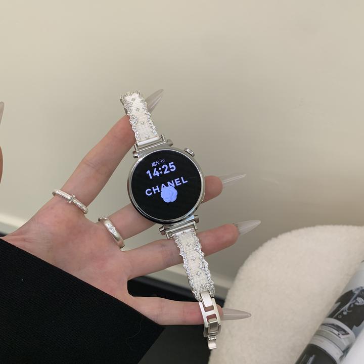 适用华为gt5手表FIT4表带watch3pro碎钻金属gt4手环9荣耀腕带小米
