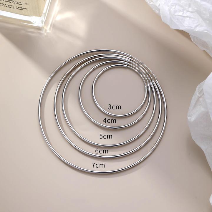 925银耳饰 大圆圈素圈耳环女925银针网红爆款个性高级感时尚耳饰