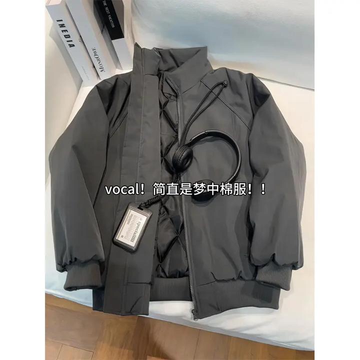 cleanfit美式飞行夹克短款棉服男款冬季潮牌加厚保暖外套立领宽松