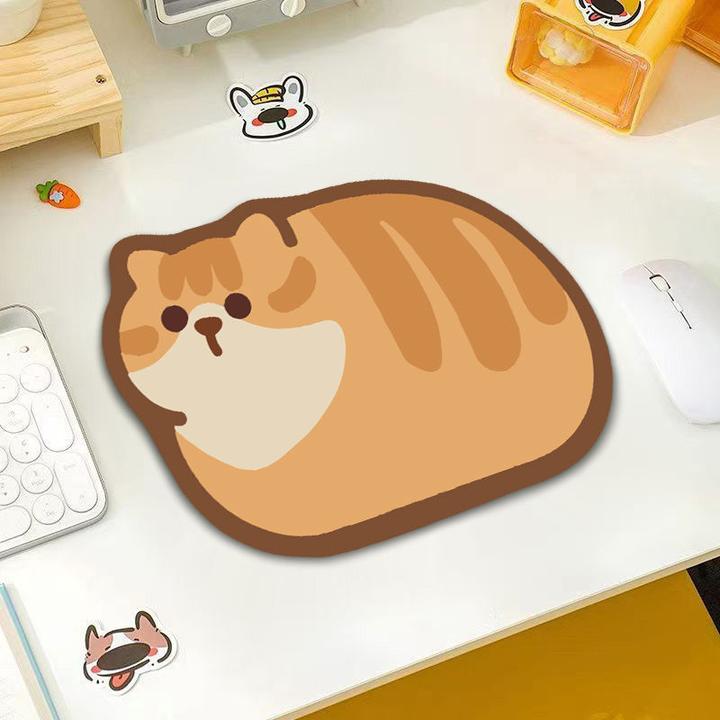 可爱胖橘小猫图案办公鼠标垫女生宿舍书包防滑垫子平板无线鼠标垫