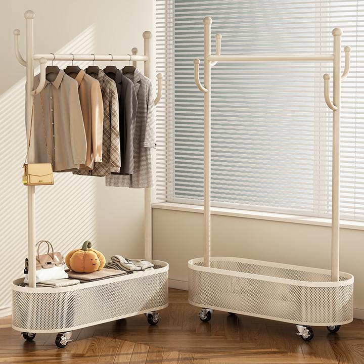 衣服架可移动晾衣架立式置物架晒衣衣帽架简约挂衣架家用轻奢落地