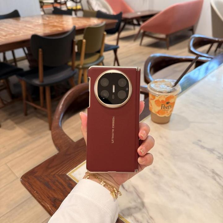 适用于华为Matex6/Matex5磁吸双中轴折叠手机壳 包镜头双中轴