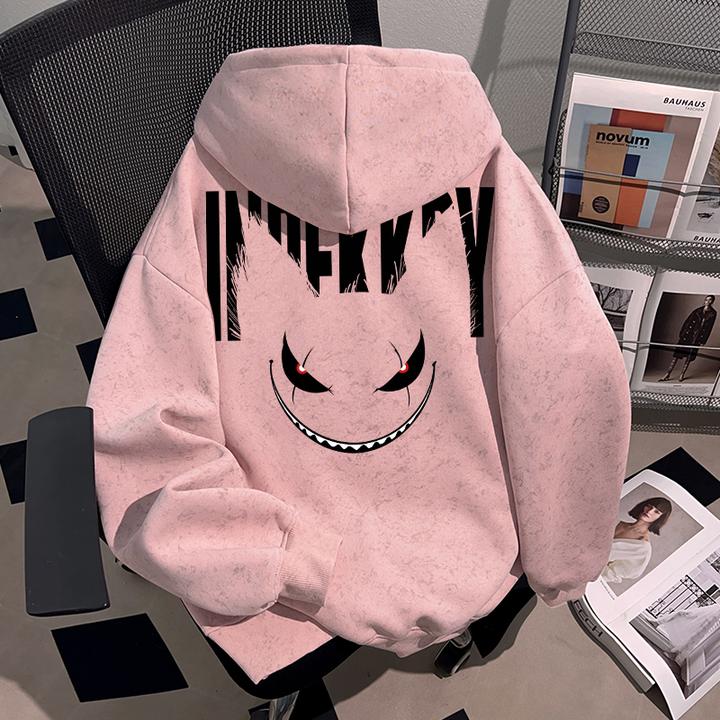 Dekkry潮牌日系小众时尚新款套头秋冬季蜡染连帽卫衣男女ins上衣