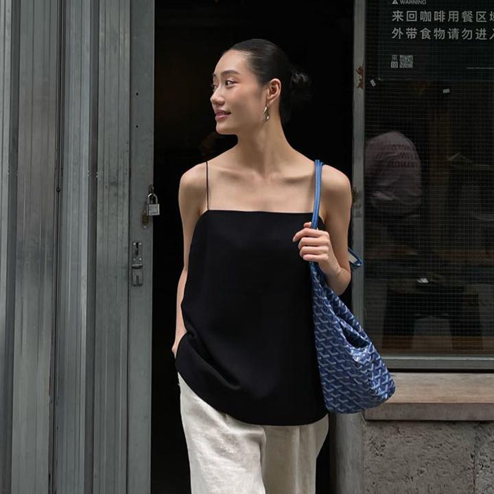 PURITY极简2025夏季女抹胸吊带背心女夏外穿内搭度假风美背上衣