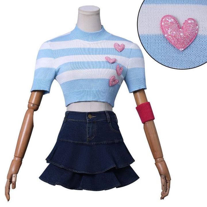 魔法俏佳人蕾儿cos服同款针织衫日常牛仔裙cosplay动漫角色扮演服