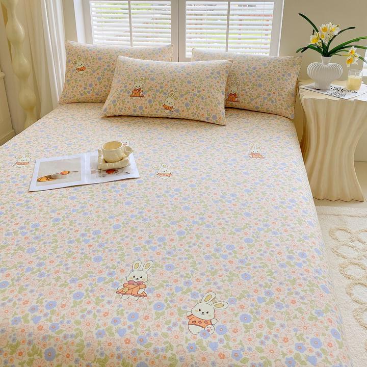 【爆款老粗布】精选防滑粗布凉席棉帆布透气大床三件套床单1+枕套2