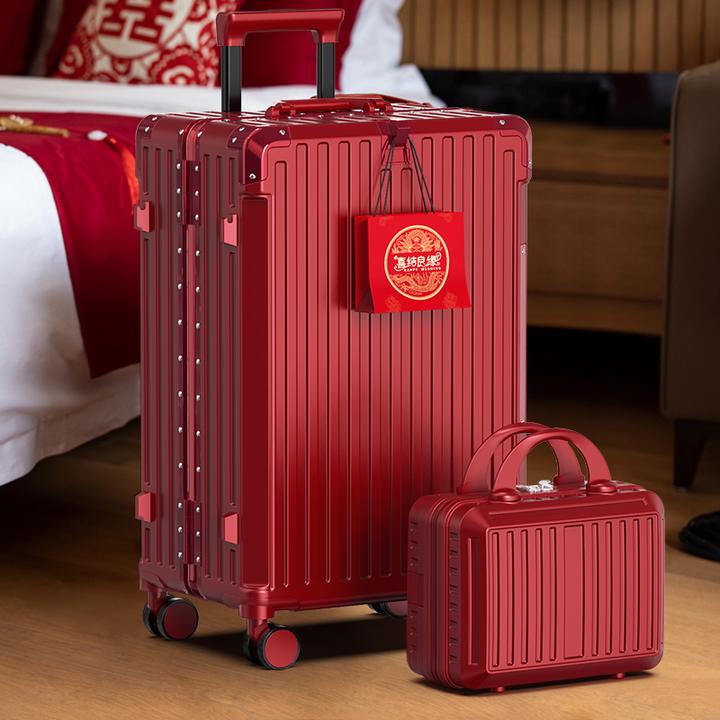 雷杰尼多功能新娘结婚陪嫁行李箱拉杆箱女方婚礼嫁妆婚嫁密码箱