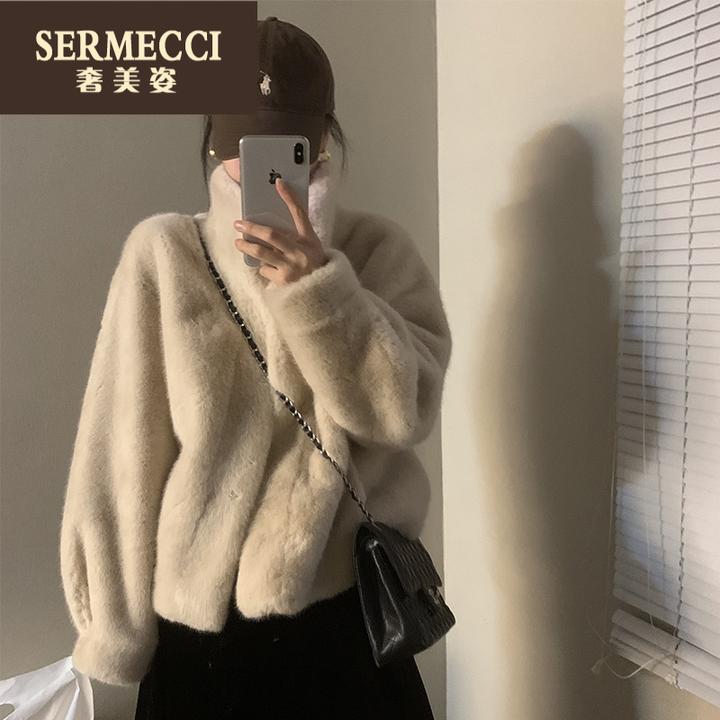奢美姿名媛上档次气质保暖上衣2025冬季短款立领外套女