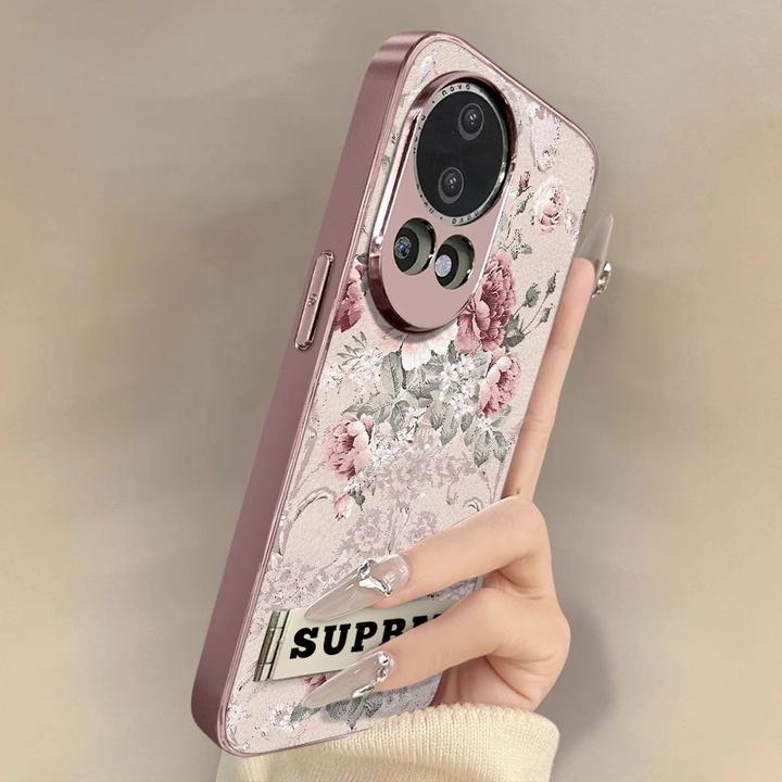 复古花卉适用华为nova14手机壳14pro电镀13pro支架13防摔12国风11