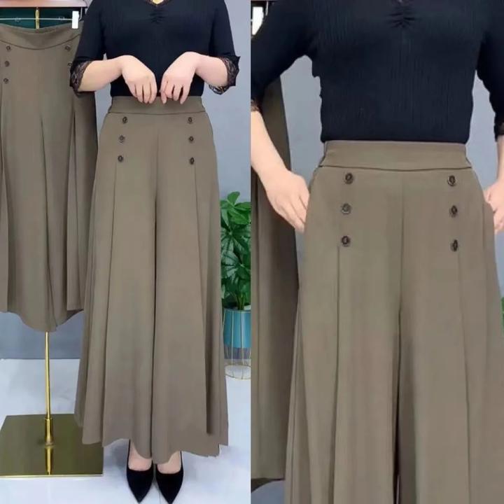 阔腿裙裤女春夏季高腰宽松显瘦中年女九分休闲甩裤垂感阔腿裤气质