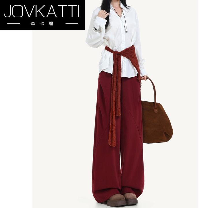 牛仔阔腿裤女秋冬2025新款高腰休闲垂感直筒长裤