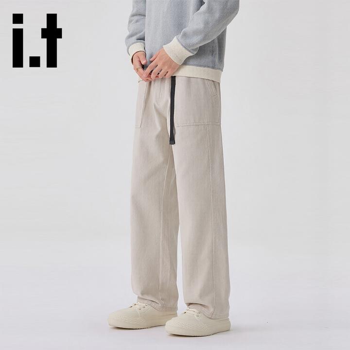 it:CHOCOOLATE秋冬季新款直筒休闲裤男士百搭工装风潮流长裤子