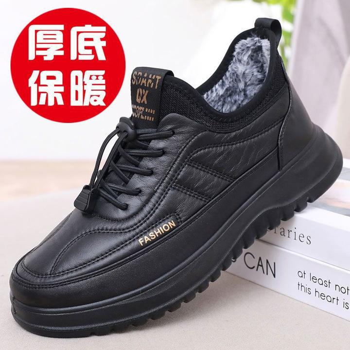 冬季加绒加厚老北京布鞋防水防滑软底轻男士冬男款黑色加绒雪地靴