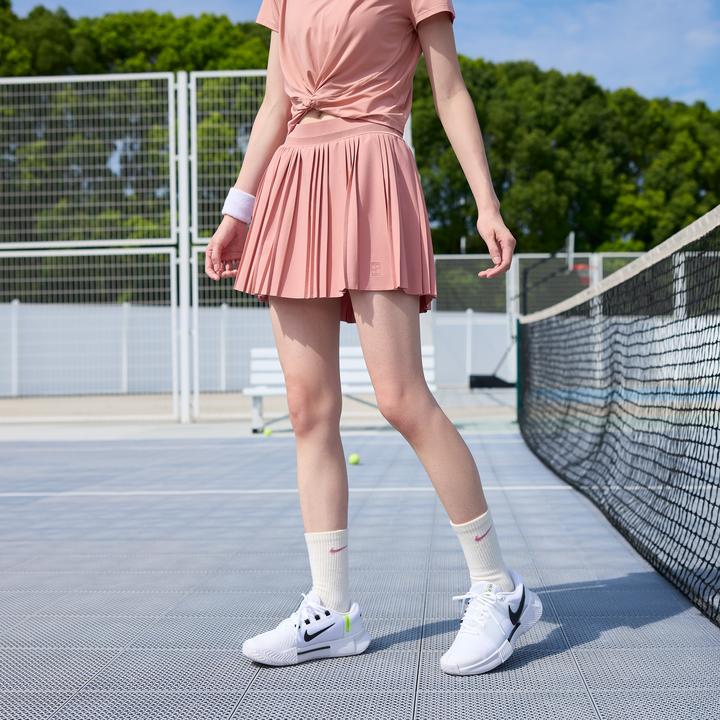 Nike耐克速干女子百褶裙夏季梭织透气褶裥网球半身裙拼接FZ6513