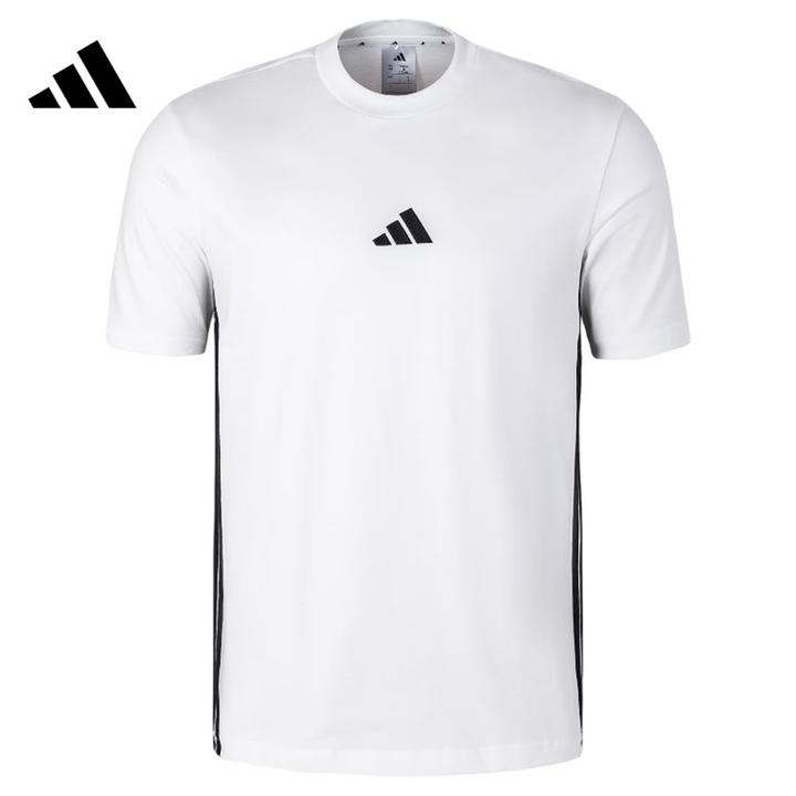 adidas阿迪男子M 3S SJ T针织无领短T恤JY8563