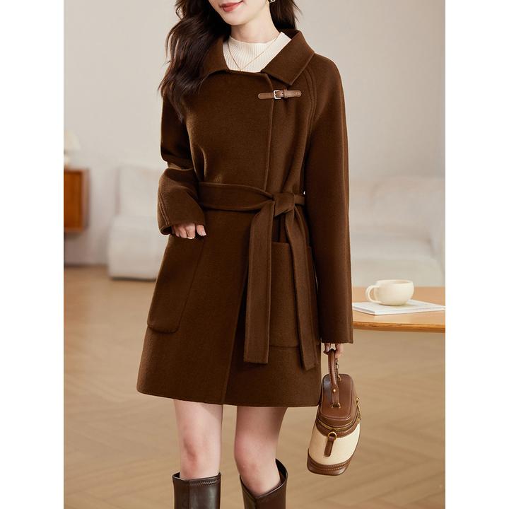 2025双面羊毛大衣女中长款秋冬新款小个子显瘦高级感羊毛呢外套女