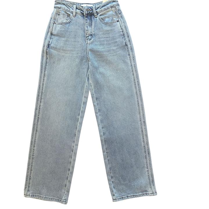 浅蓝双包边直筒牛仔裤时尚潮流511012休闲
