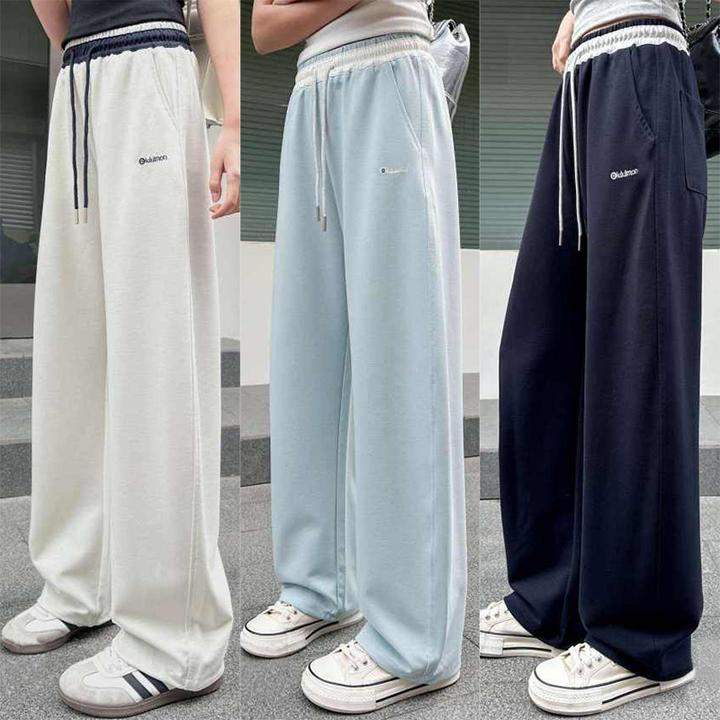 针织弯刀裤秋季女童裤子初中生女夏装2025新款爆款12-15岁运动裤