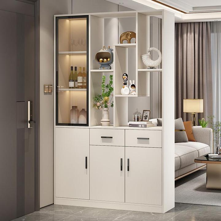 轻奢风实木入户进门口玄关柜鞋柜一体客餐厅酒柜隔断柜间厅柜屏风