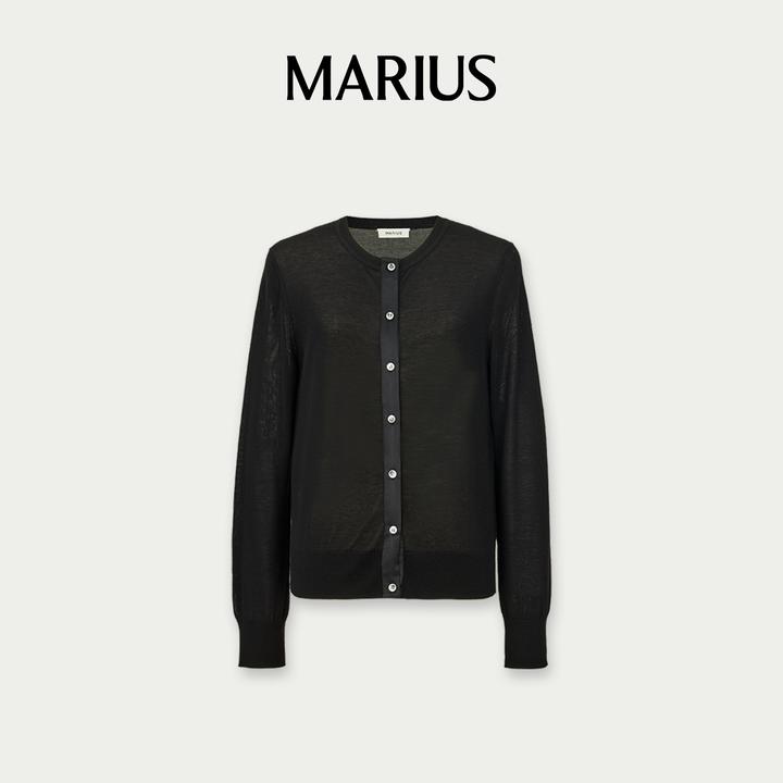 MARIUS“子夜衫”圆领长袖针织轻奢时尚休闲老钱风开衫