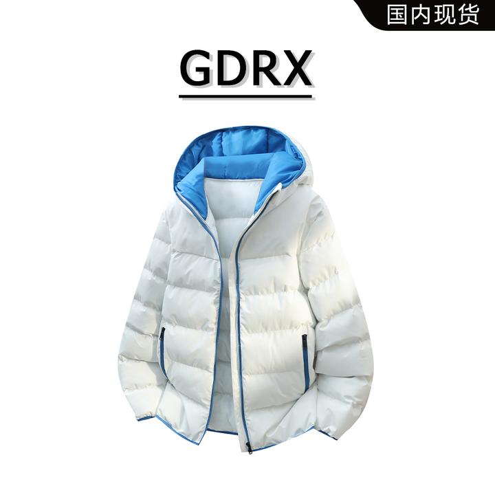 GDRX韩版潮流连帽棉衣男款2025冬季潮流外套宽松百搭轻奢男装衣服