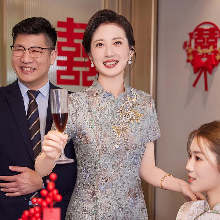 2025新款中式丈母娘婚宴旗袍高档喜婆婆喜妈妈喜婆婆婚礼服装1082
