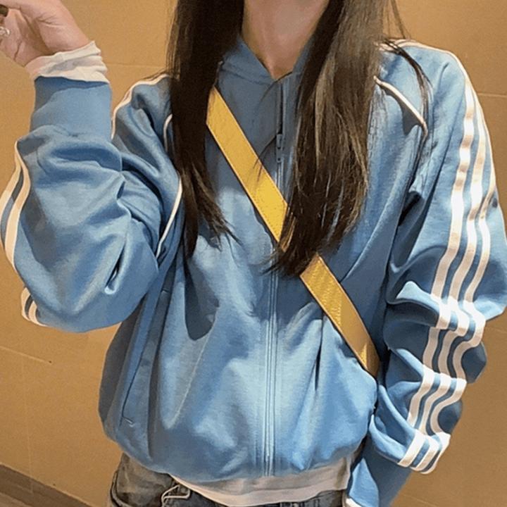 法式小个子洋气高端别致超好看独特漂亮气质显瘦蓝色棒球服外套春