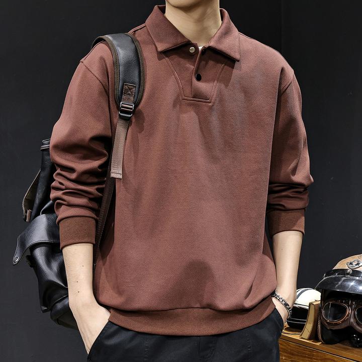 MR.MUDI/穆迪先生POLO领卫衣男士春秋款宽松休闲长袖高端衣服男装