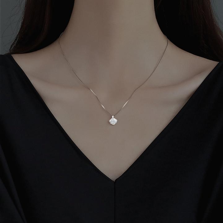 链子925银贝壳 925银小贝壳项链女2025爆款时尚百搭锁骨链韩版