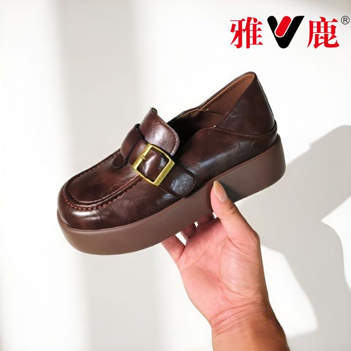 【雅鹿】2025年新款女士勃肯鞋舒适平底乐福鞋时尚百搭单鞋休闲女鞋