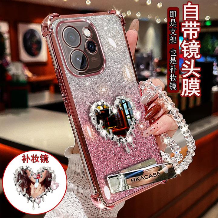 适用oppo reno15手机壳PCAM10爱心镜子防摔套镜头全包边网红女款
