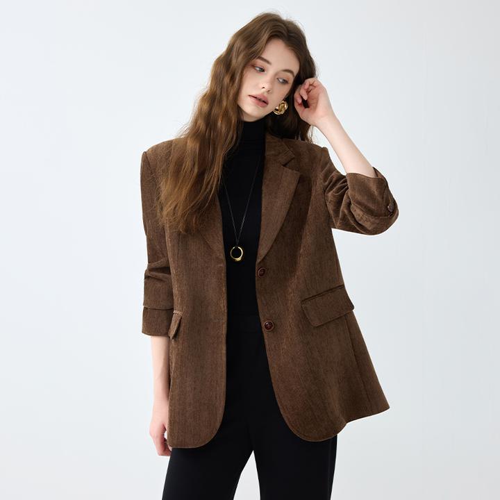 高级感毛呢西装外套女新款秋冬气质韩版小西装休闲百搭西服上衣