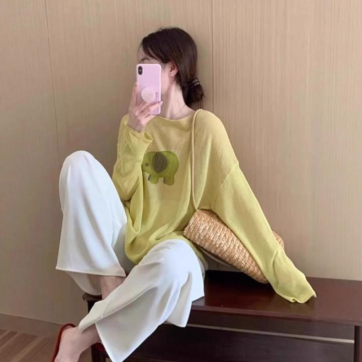 洋气减龄漂亮黄色绿小象罩衫女2025夏季新款独特别致流行防晒上衣