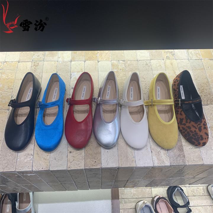 皮鞋女鞋单鞋软底复古舞蹈鞋浅口平底鞋低跟时尚百搭雪汾女款